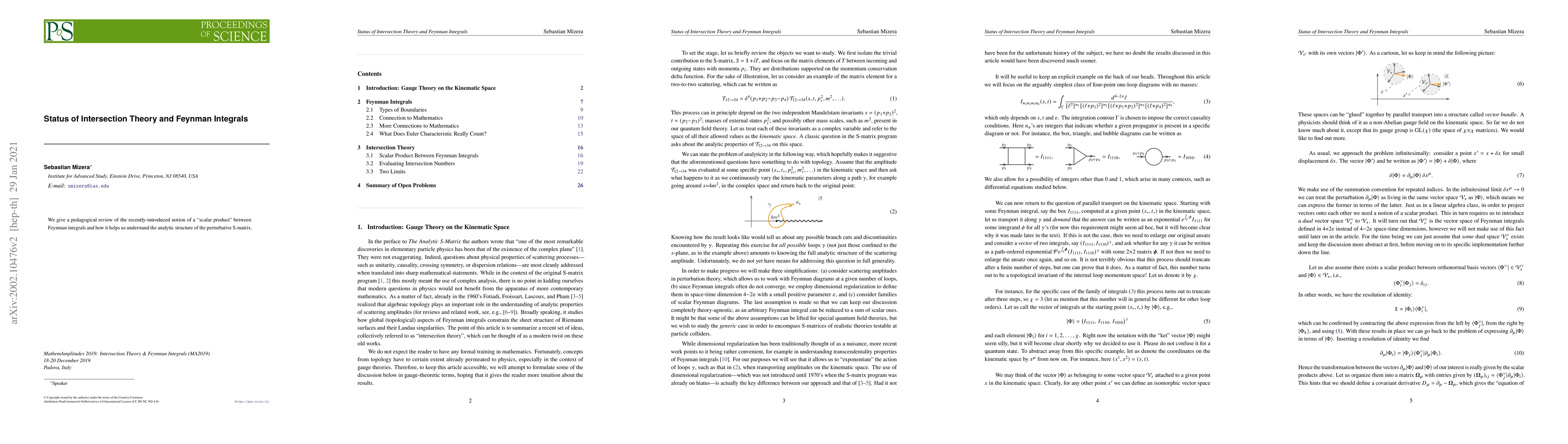 Thumbnail for Status of Intersection Theory and Feynman Integrals