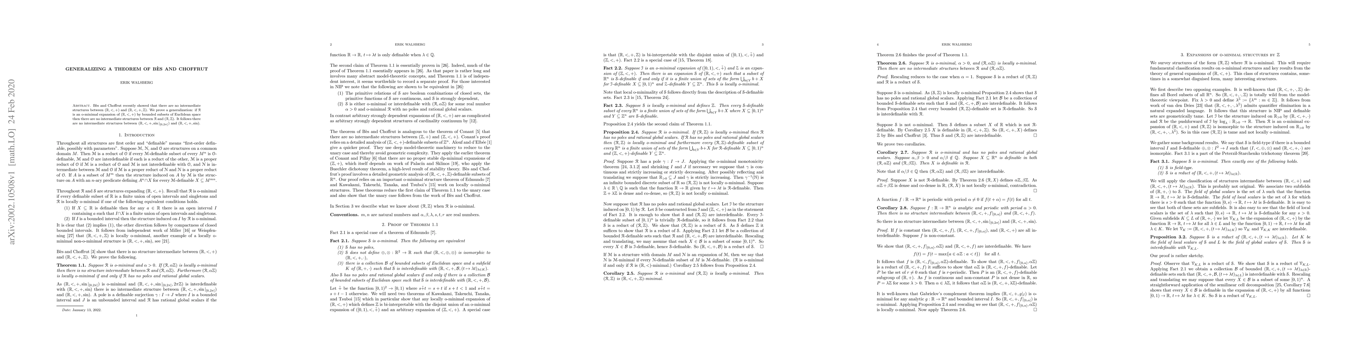 Thumbnail for Generalizing a theorem of B\`{e}s and Choffrut