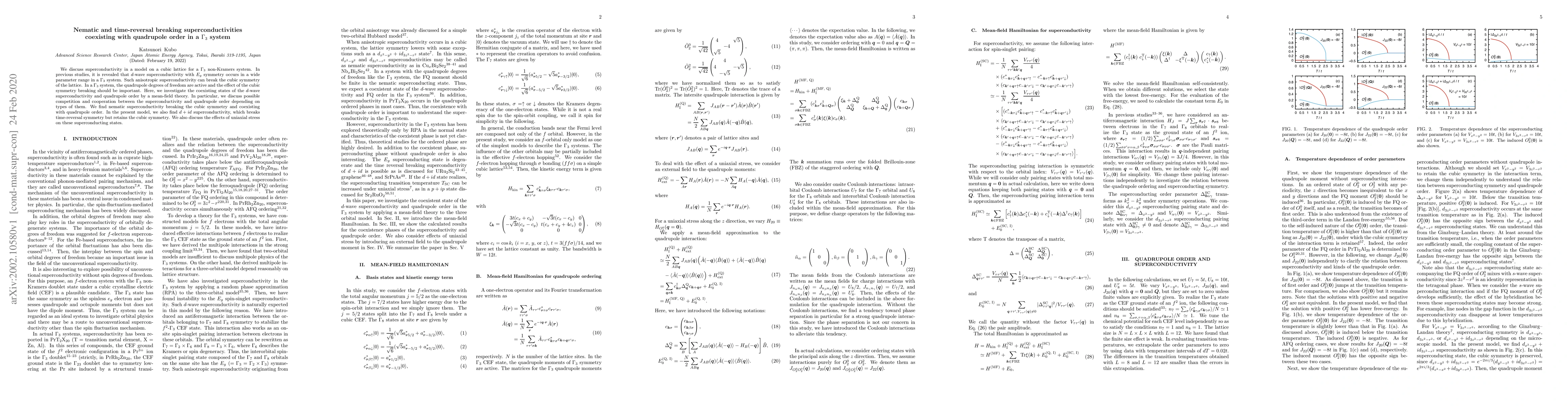 Thumbnail for Nematic and time-reversal breaking superconductivities coexisting with
  quadrupole order in a $\Gamma_3$ system