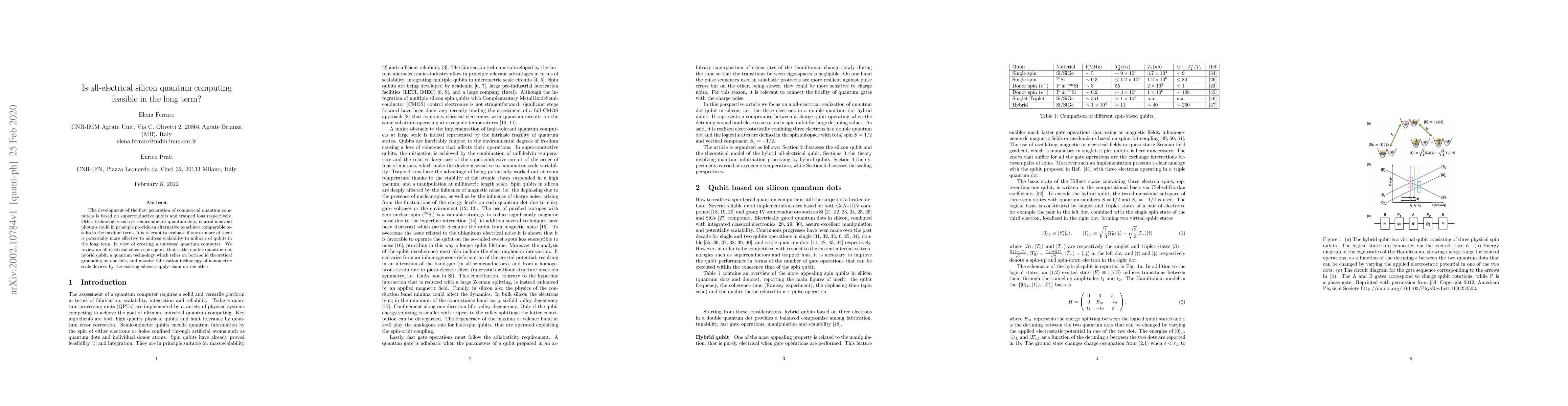 Thumbnail for Is all-electrical silicon quantum computing feasible in the long term?