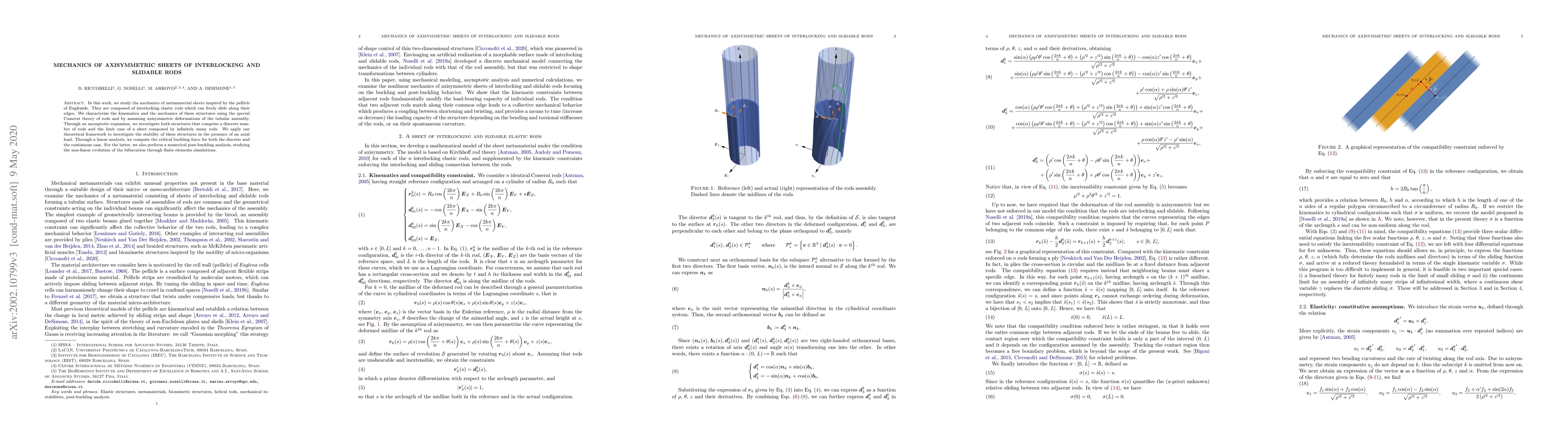Thumbnail for Mechanics of axisymmetric sheets of interlocking and slidable rods