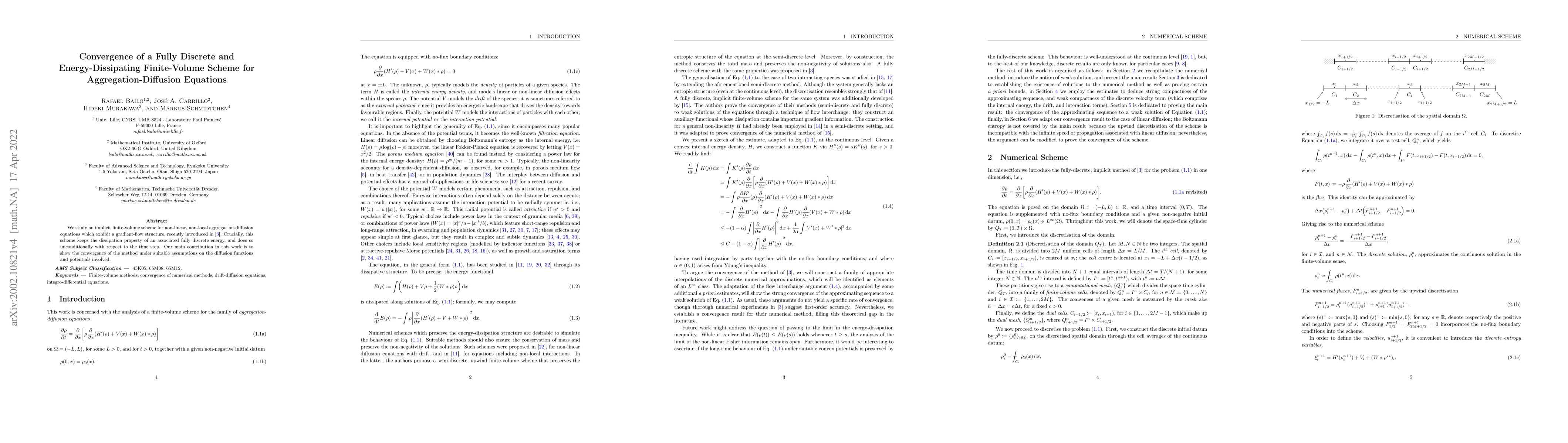 Thumbnail for Convergence of a Fully Discrete and Energy-Dissipating Finite-Volume
  Scheme for Aggregation-Diffusion Equations