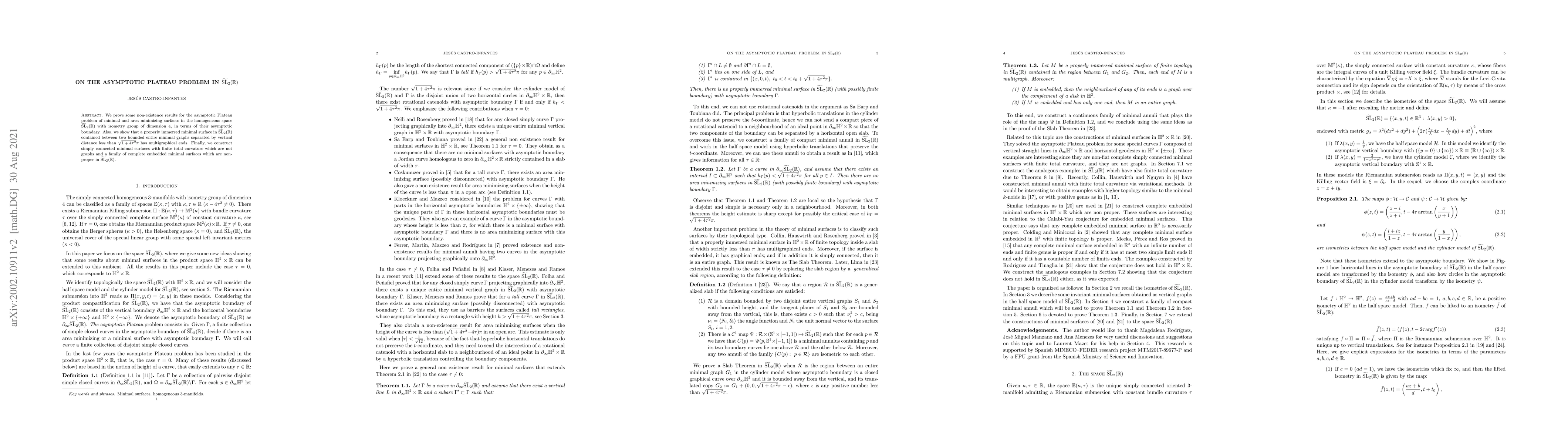 Thumbnail for On the asymptotic Plateau problem in
  ${\widetilde{\mathrm{SL}}_2(\mathbb{R})}$