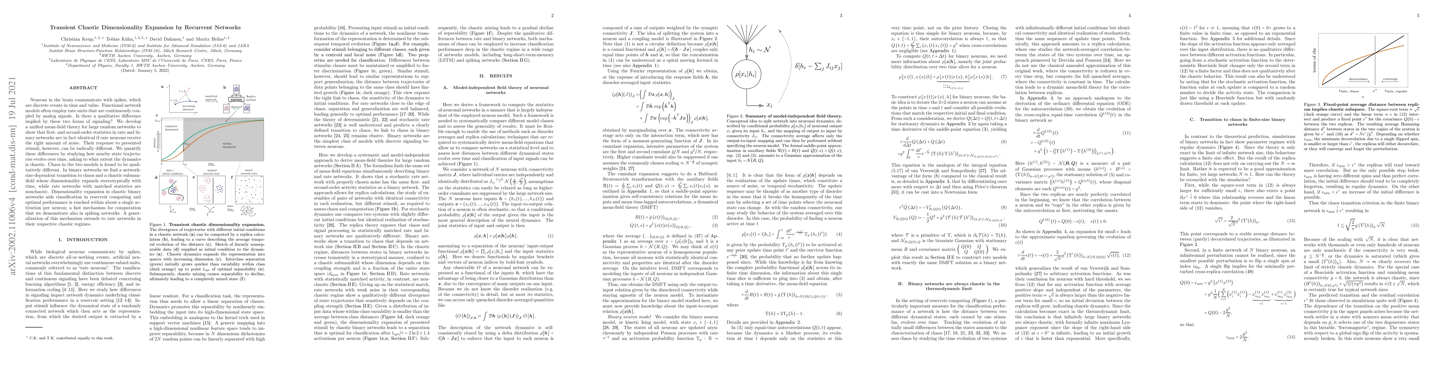 Thumbnail for Transient chaotic dimensionality expansion by recurrent networks