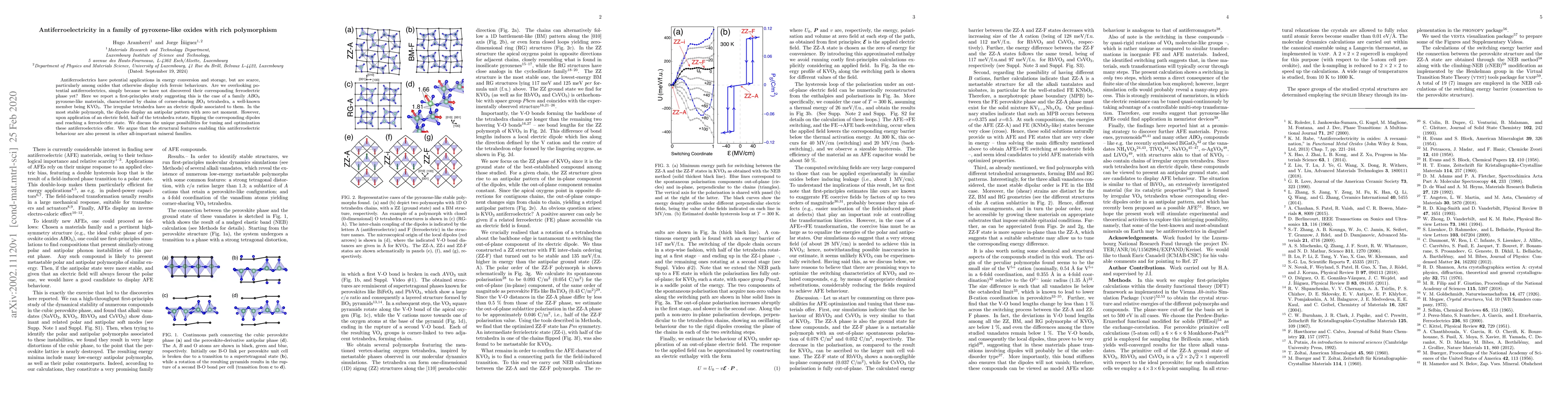 Thumbnail for Antiferroelectricity in a family of pyroxene-like oxides with rich
  polymorphism