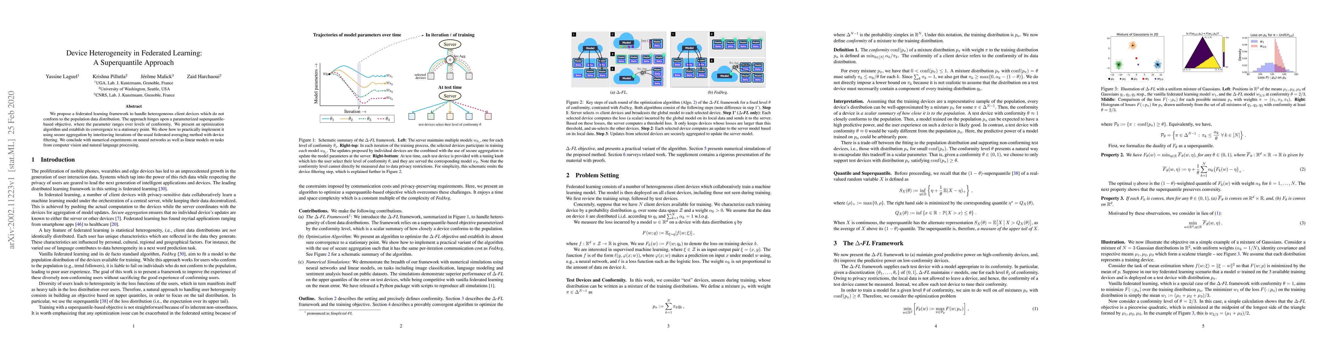 Thumbnail for Device Heterogeneity in Federated Learning: A Superquantile Approach