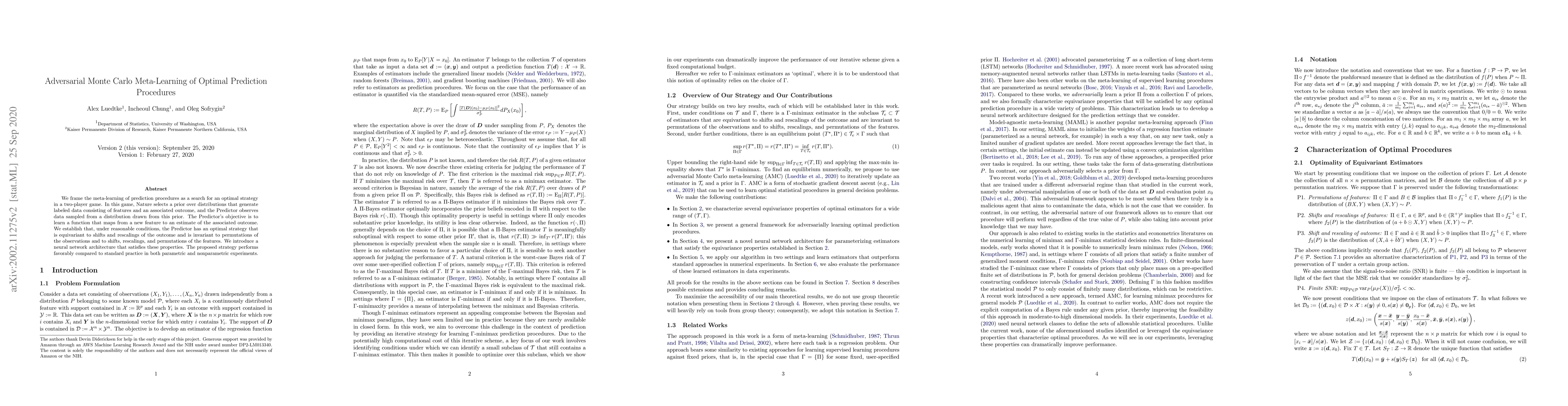 Thumbnail for Adversarial Monte Carlo Meta-Learning of Optimal Prediction Procedures