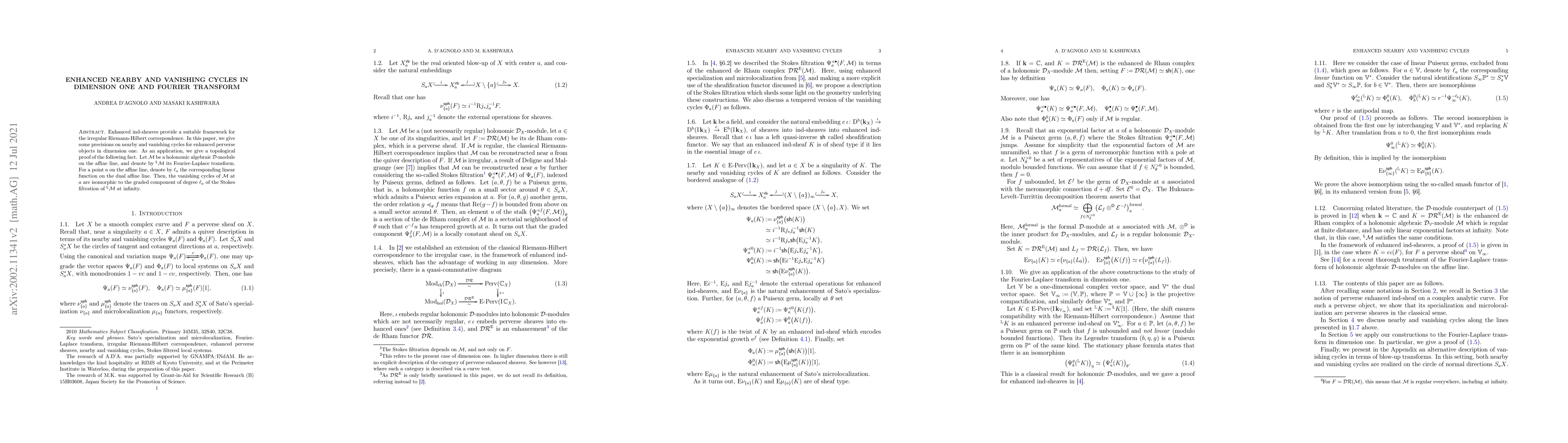 Thumbnail for Enhanced nearby and vanishing cycles in dimension one and Fourier
  transform