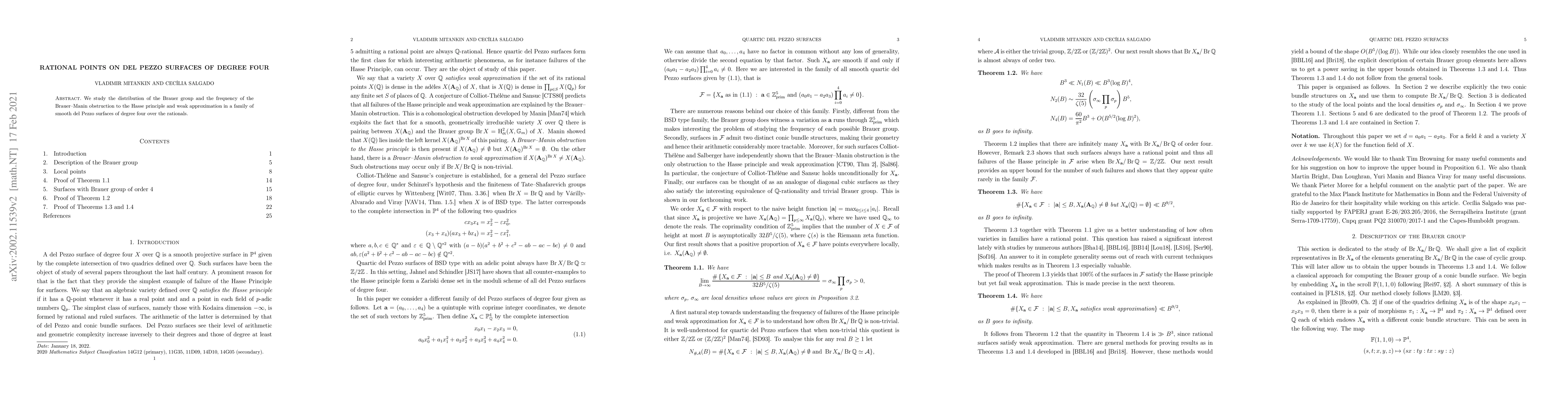 Thumbnail for Rational points on del Pezzo surfaces of degree four