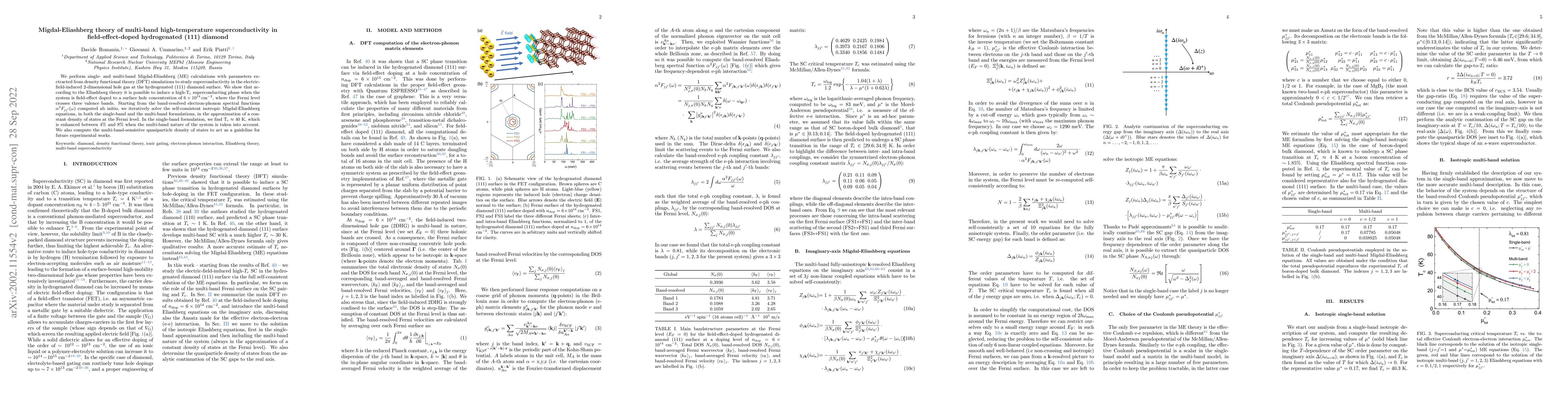 Thumbnail for Migdal-Eliashberg theory of multi-band high-temperature
  superconductivity in field-effect-doped hydrogenated (111) diamond