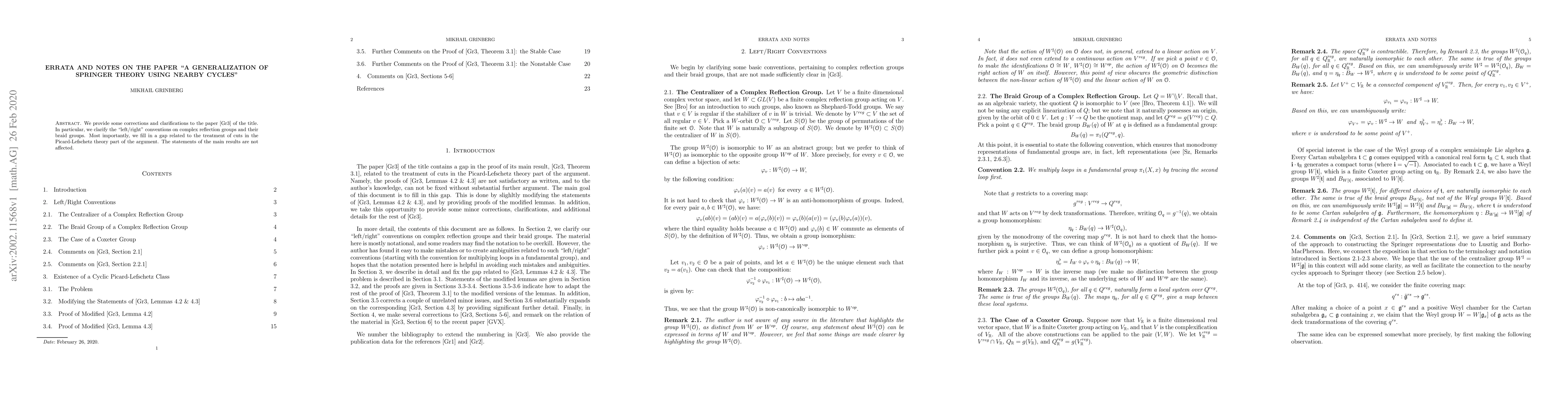 Thumbnail for Errata and notes on the paper "A generalization of Springer theory using
  nearby cycles"