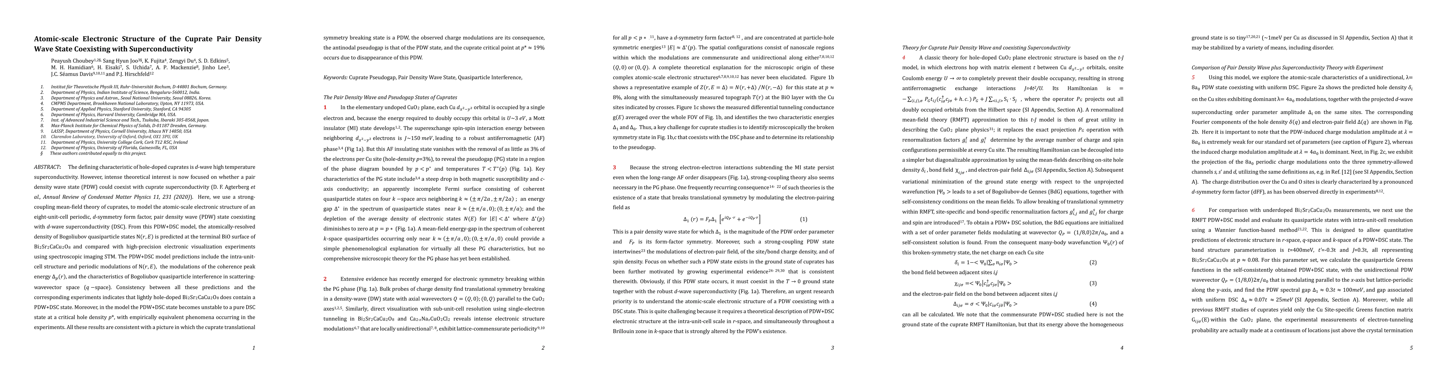 Thumbnail for Atomic-scale Electronic Structure of the Cuprate Pair Density Wave State
  Coexisting with Superconductivity
