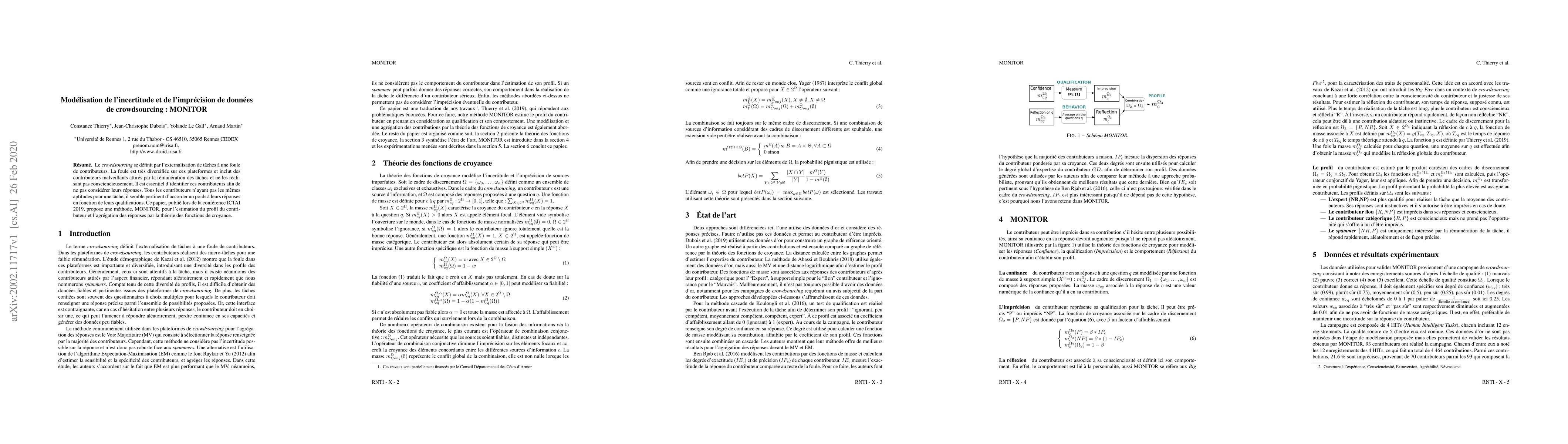 Thumbnail for Modelisation de l'incertitude et de l'imprecision de donnees de
  crowdsourcing : MONITOR