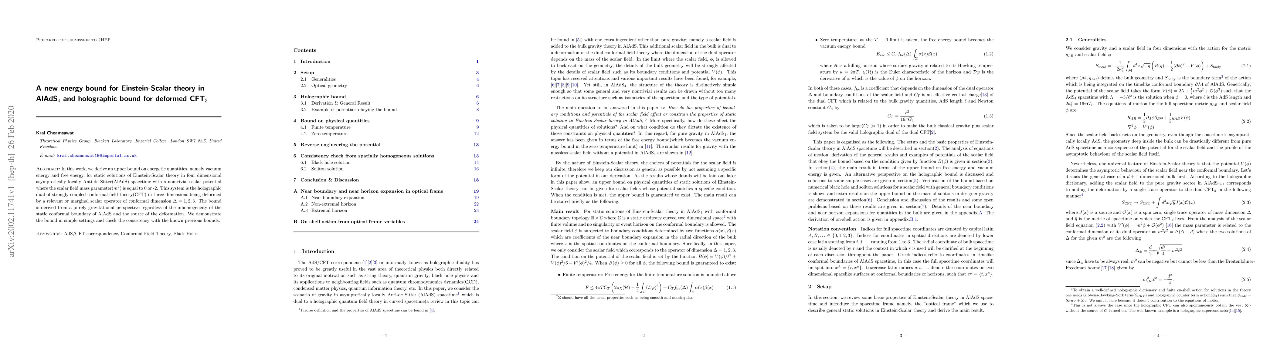 Thumbnail for A new energy bound for Einstein-Scalar theory in AlAdS$_4$ and
  holographic bound for deformed CFT$_3$