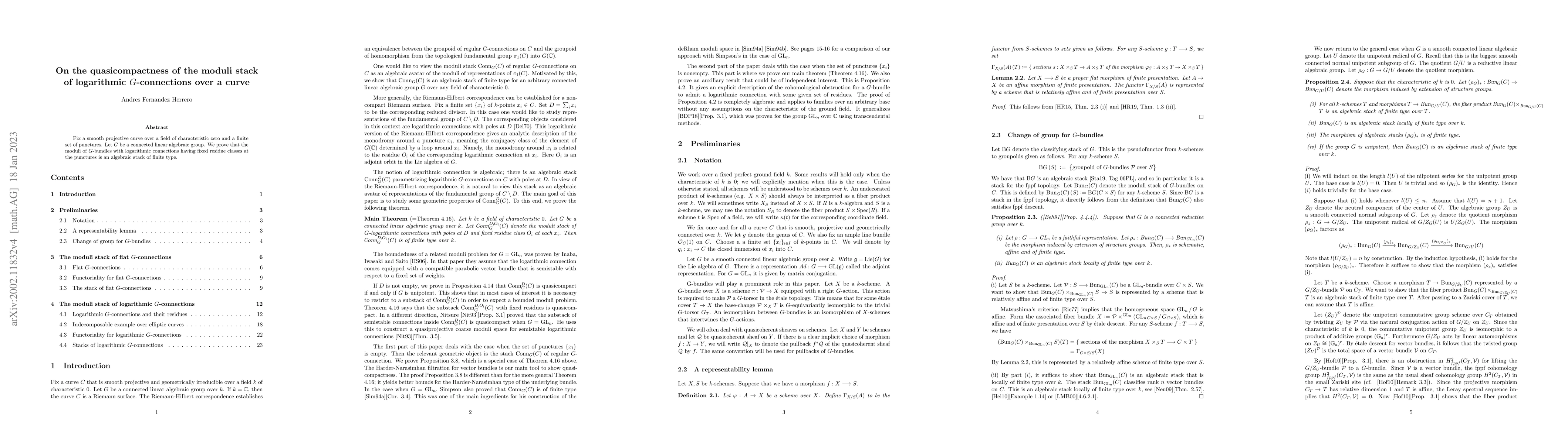 Thumbnail for On the quasicompactness of the moduli stack of logarithmic G-connections
  over a curve