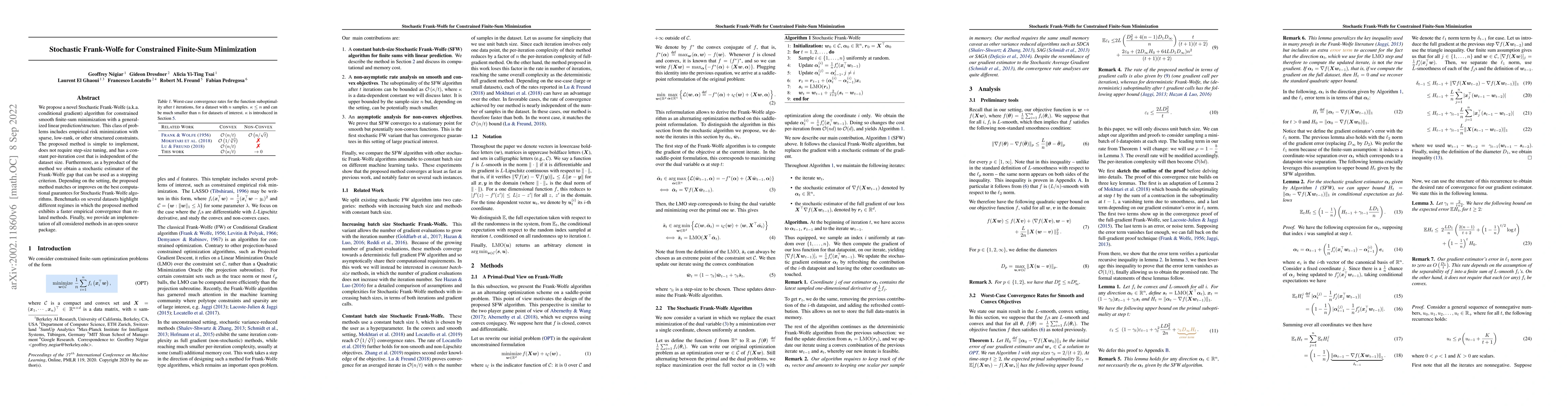 Thumbnail for Stochastic Frank-Wolfe for Constrained Finite-Sum Minimization