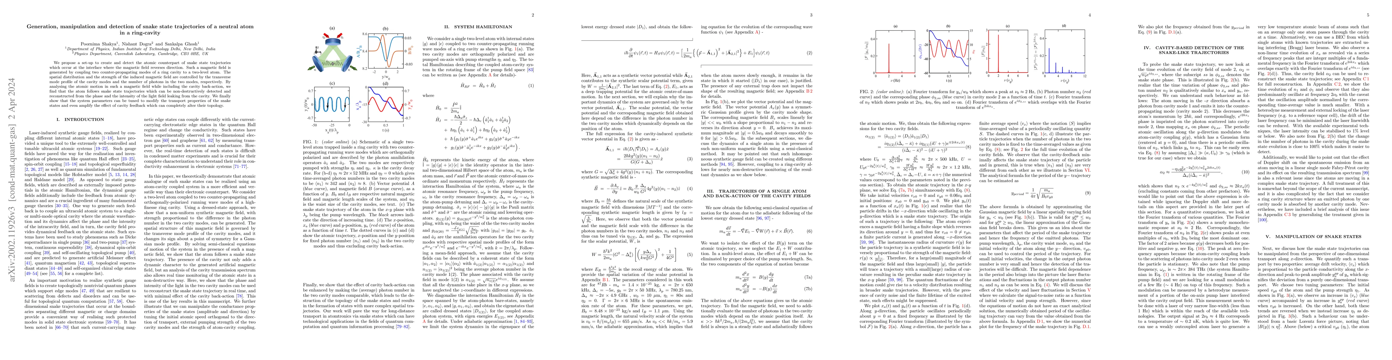 Thumbnail for Generation, manipulation and detection of snake state trajectories of a
  neutral atom in a ring-cavity
