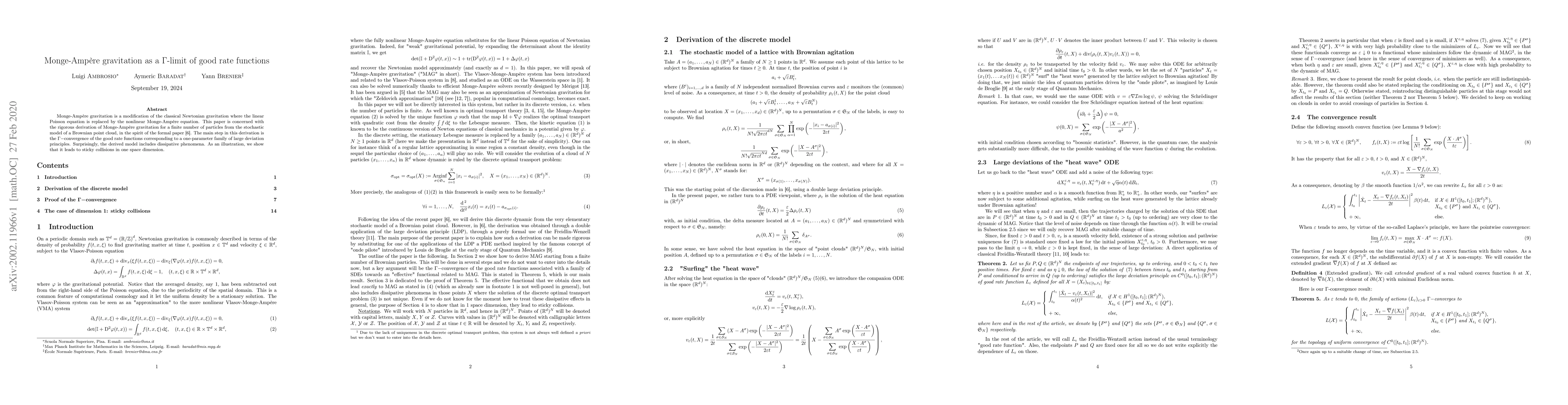 Thumbnail for Monge-Amp\`ere gravitation as a $\Gamma$-limit of good rate functions