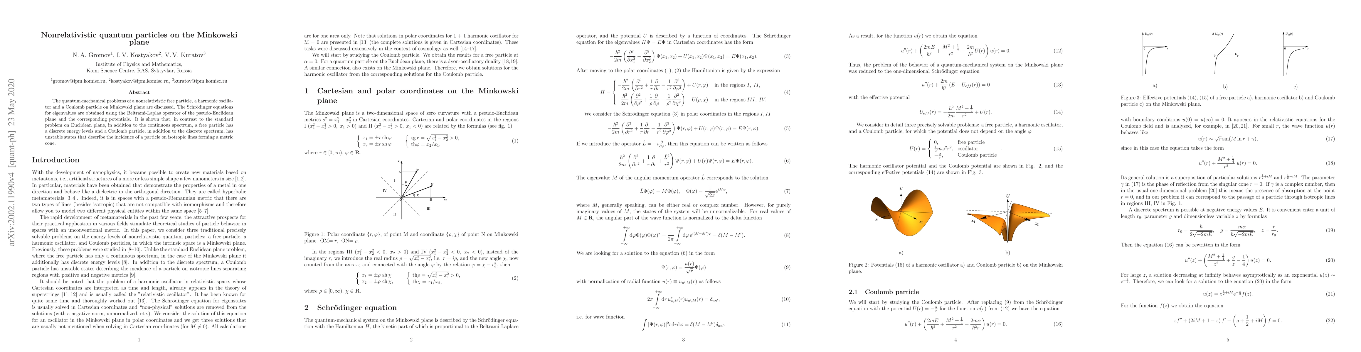 Thumbnail for Nonrelativistic quantum particles on the Minkowski plane