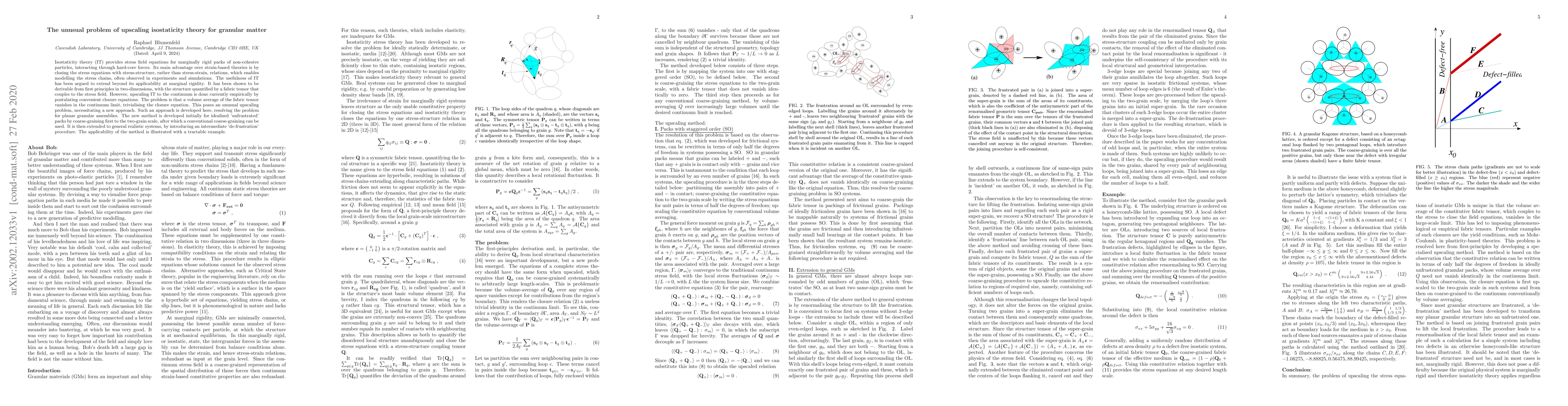 Thumbnail for The unusual problem of upscaling isostaticity theory for granular matter