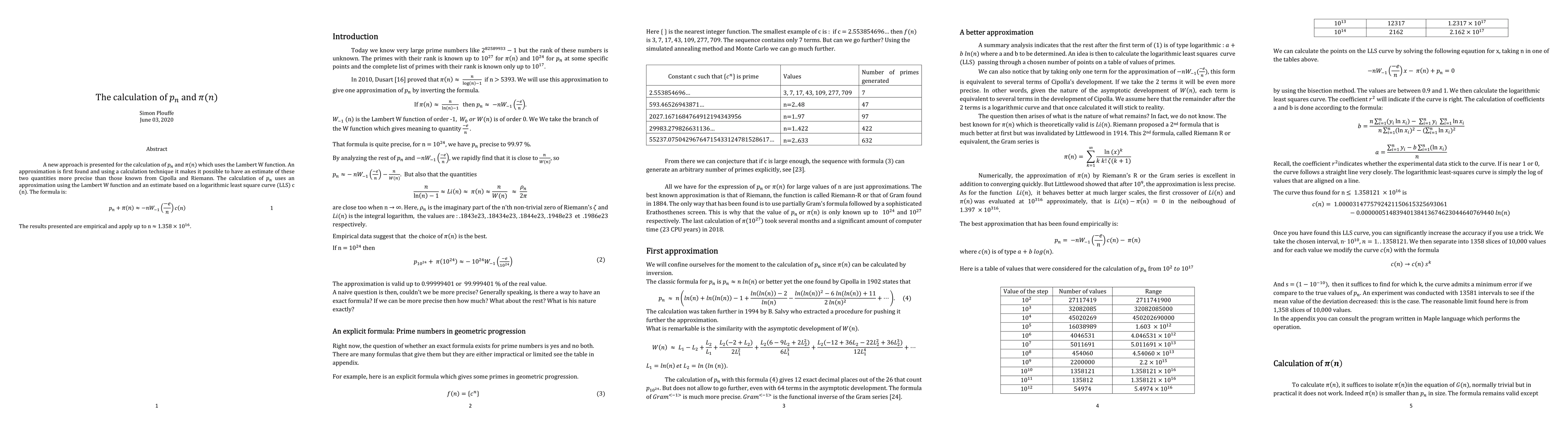 Thumbnail for The calculation of p_n and pi_n