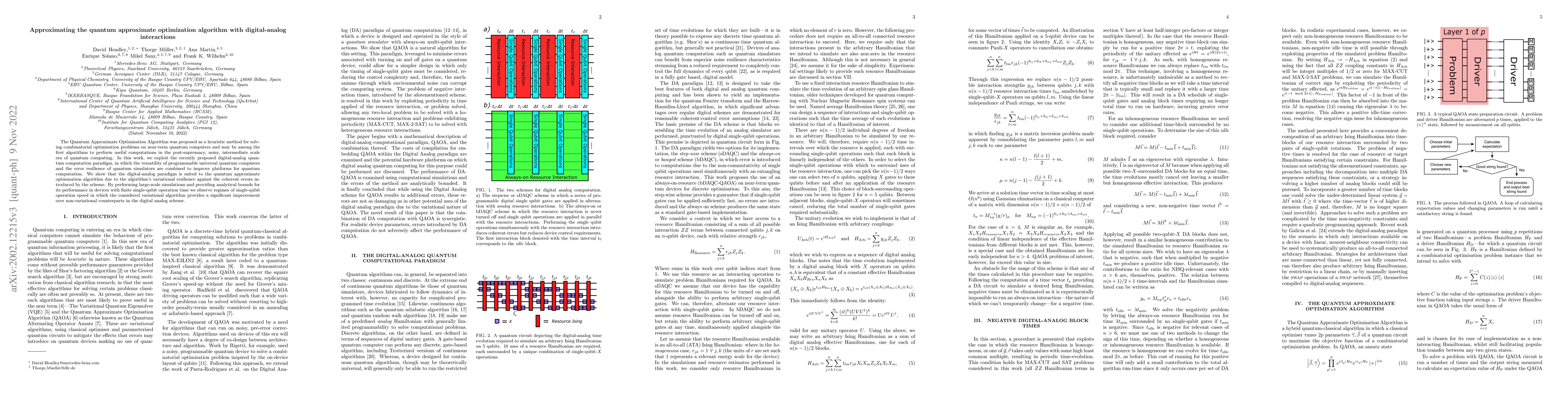 Thumbnail for Approximating the quantum approximate optimization algorithm with
  digital-analog interactions
