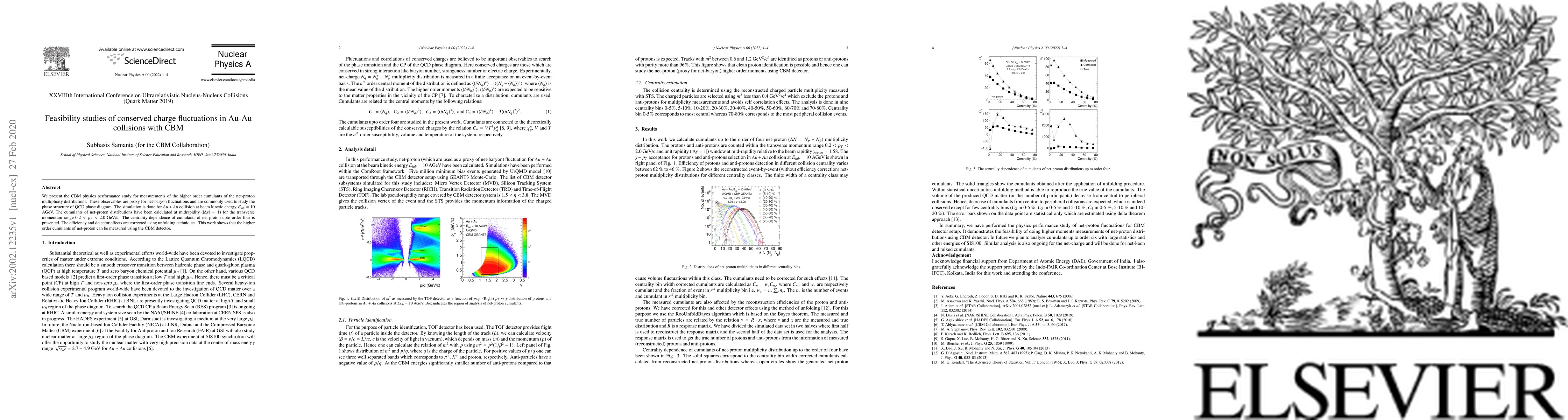 Thumbnail for Feasibility studies of conserved charge fluctuations in Au-Au collisions
  with CBM