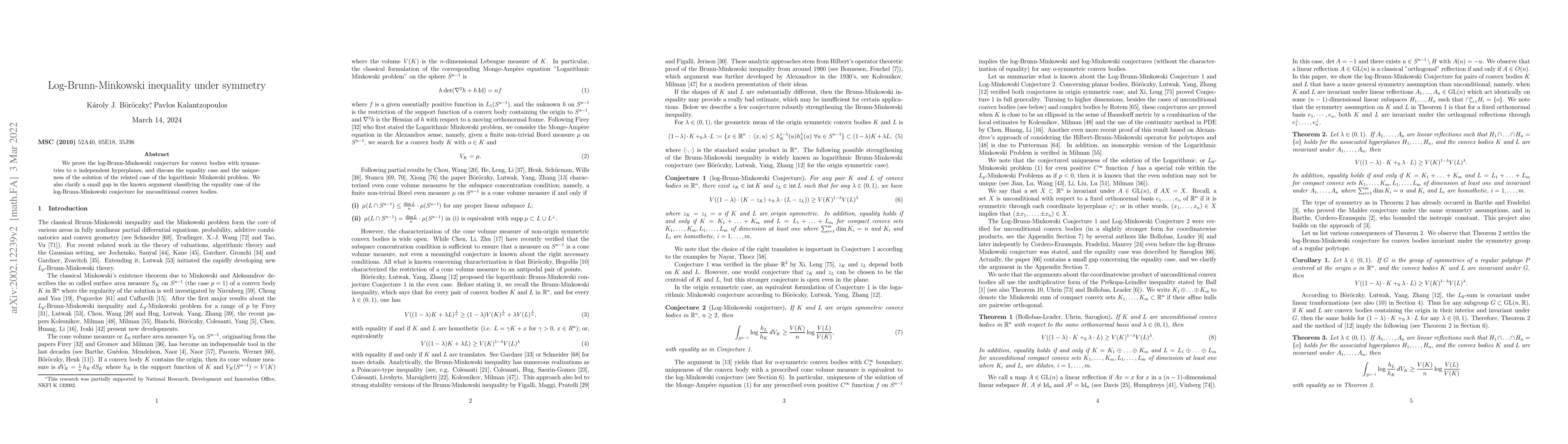 Thumbnail for Log-Brunn-Minkowski inequality under symmetry
