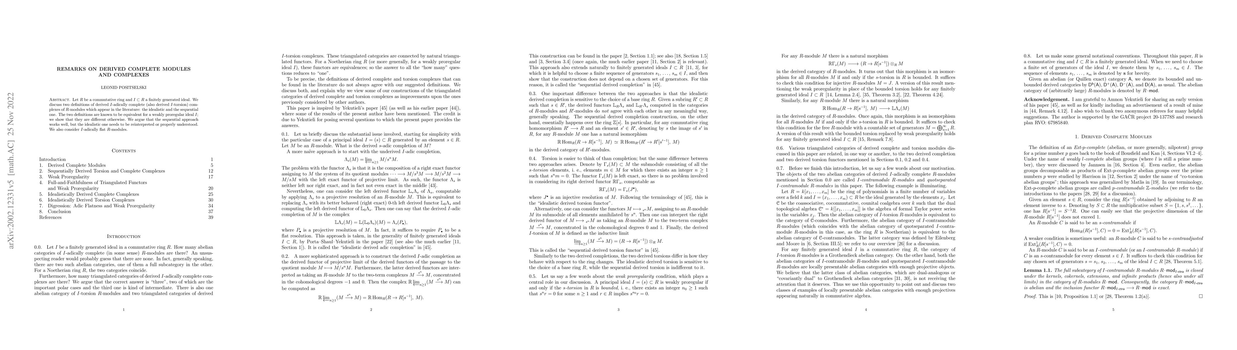 Thumbnail for Remarks on derived complete modules and complexes