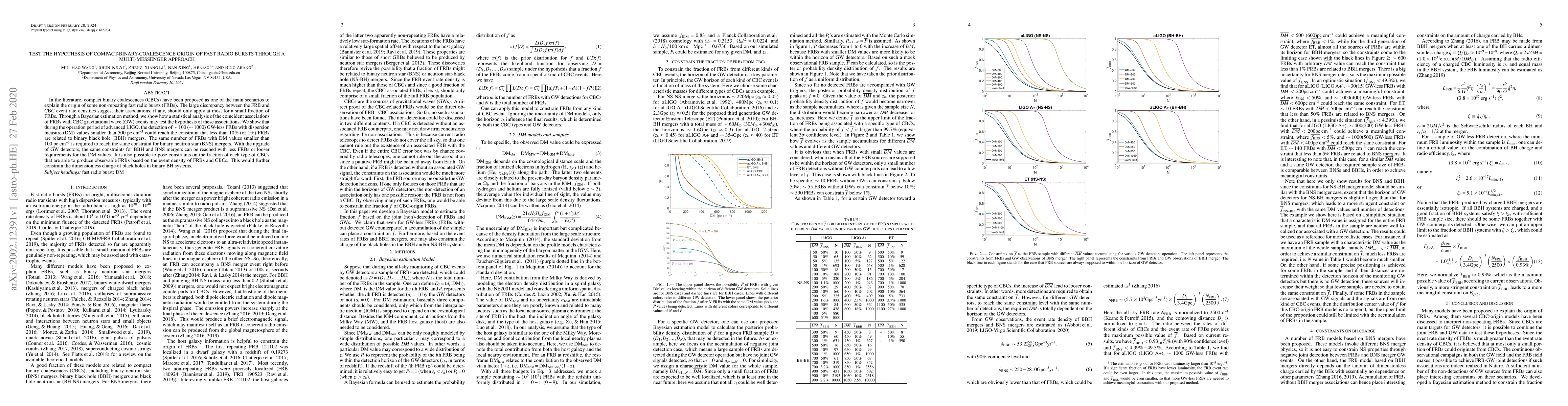 Thumbnail for Test the hypothesis of compact-binary-coalescence origin of fast radio
  bursts through a multi-messenger approach
