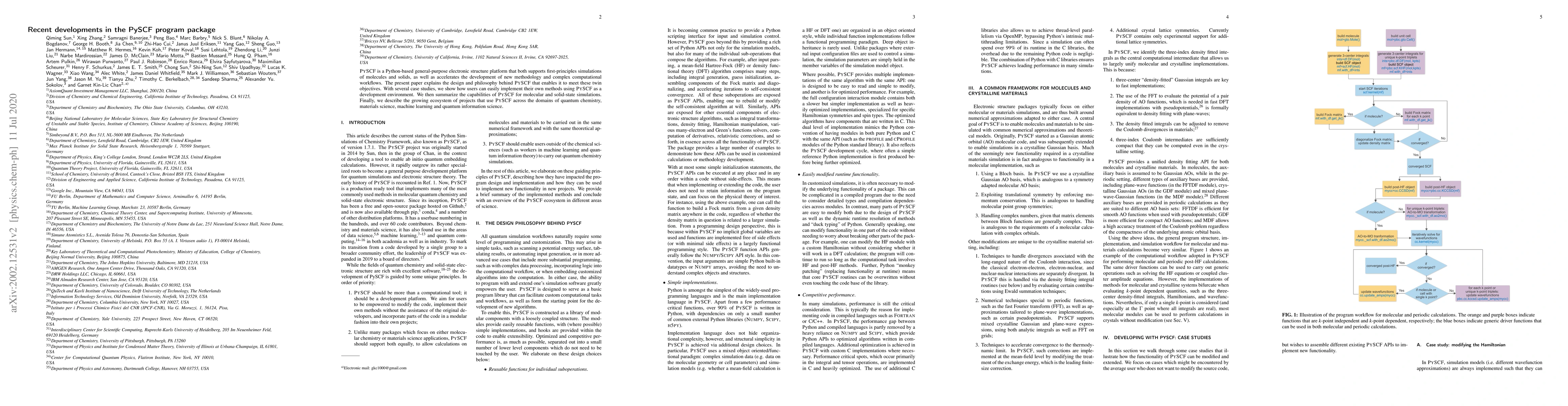 Thumbnail for Recent developments in the PySCF program package