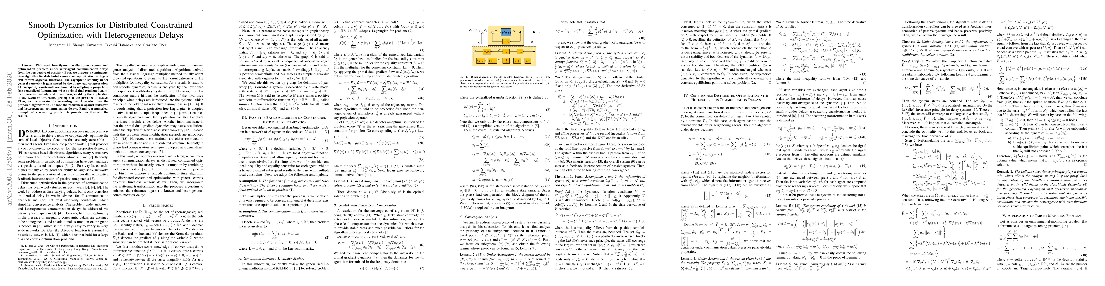 Thumbnail for Smooth Dynamics for Distributed Constrained Optimization with
  Heterogeneous Delays