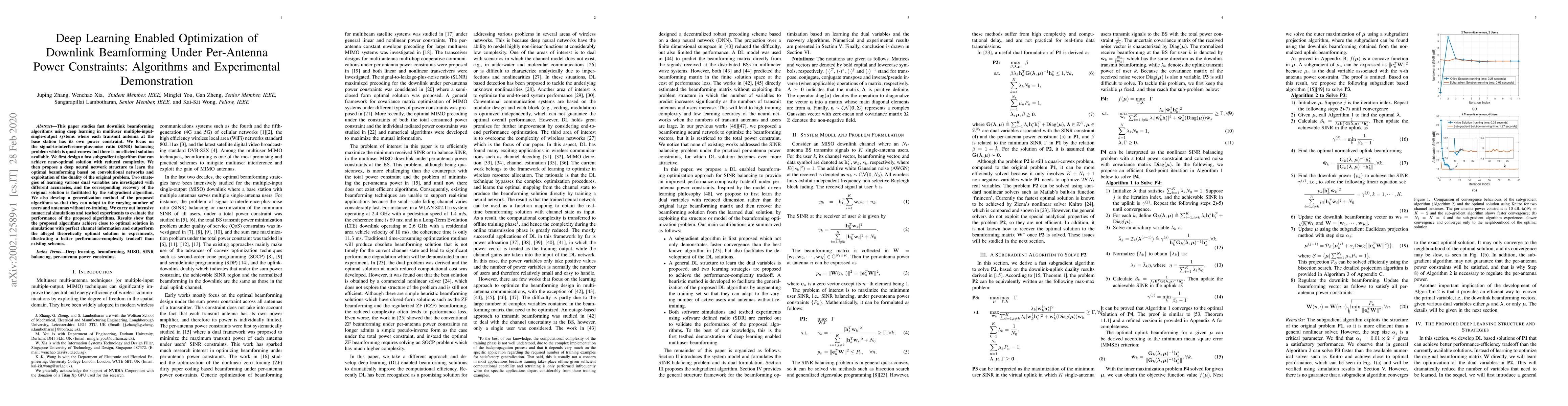 Thumbnail for Deep Learning Enabled Optimization of Downlink Beamforming Under
  Per-Antenna Power Constraints: Algorithms and Experimental Demonstration