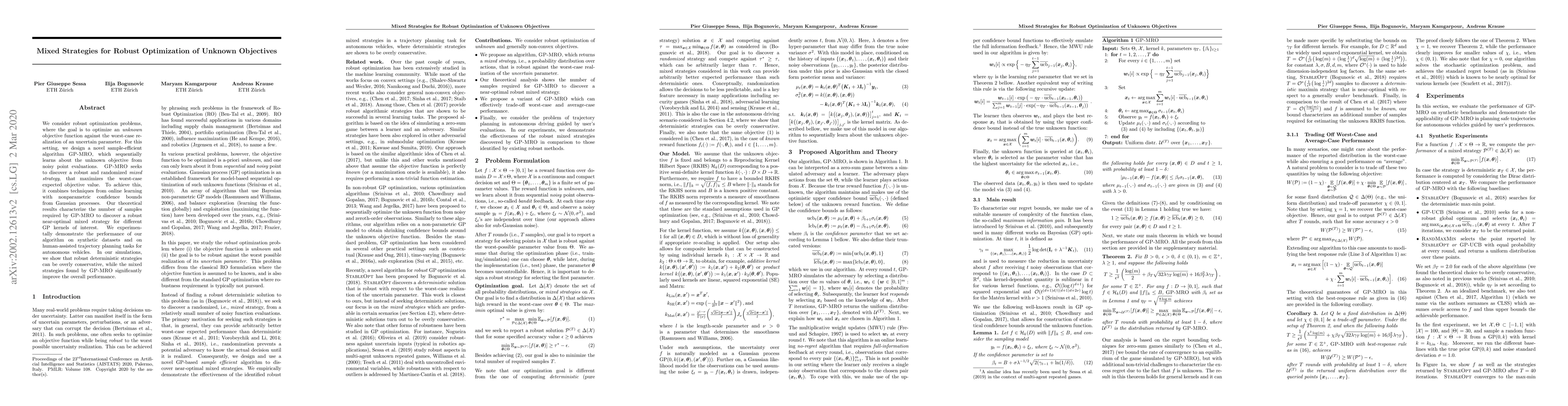 Thumbnail for Mixed Strategies for Robust Optimization of Unknown Objectives