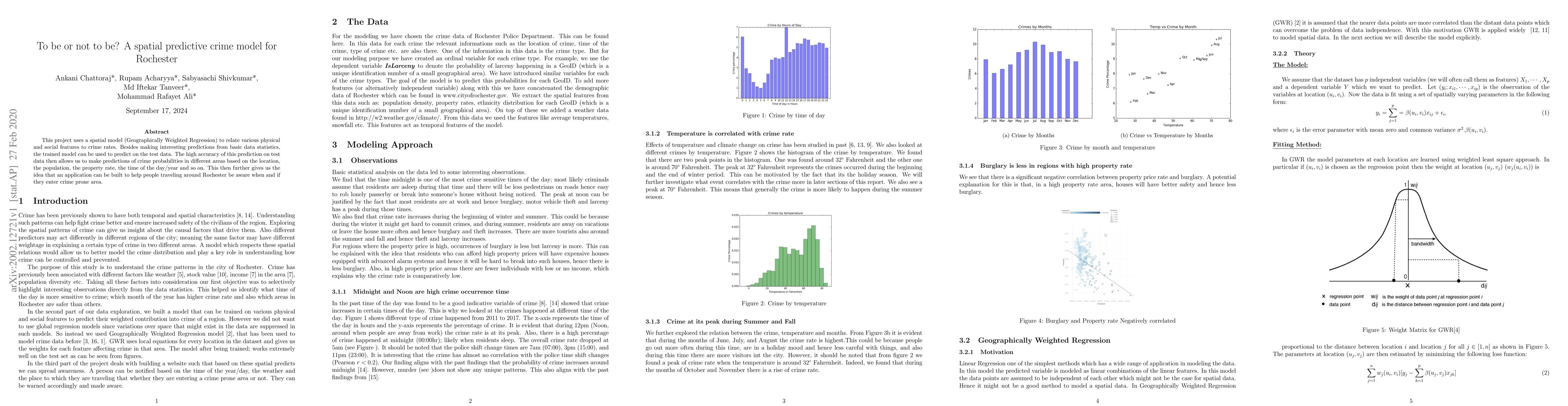 Thumbnail for To be or not to be? A spatial predictive crime model for Rochester