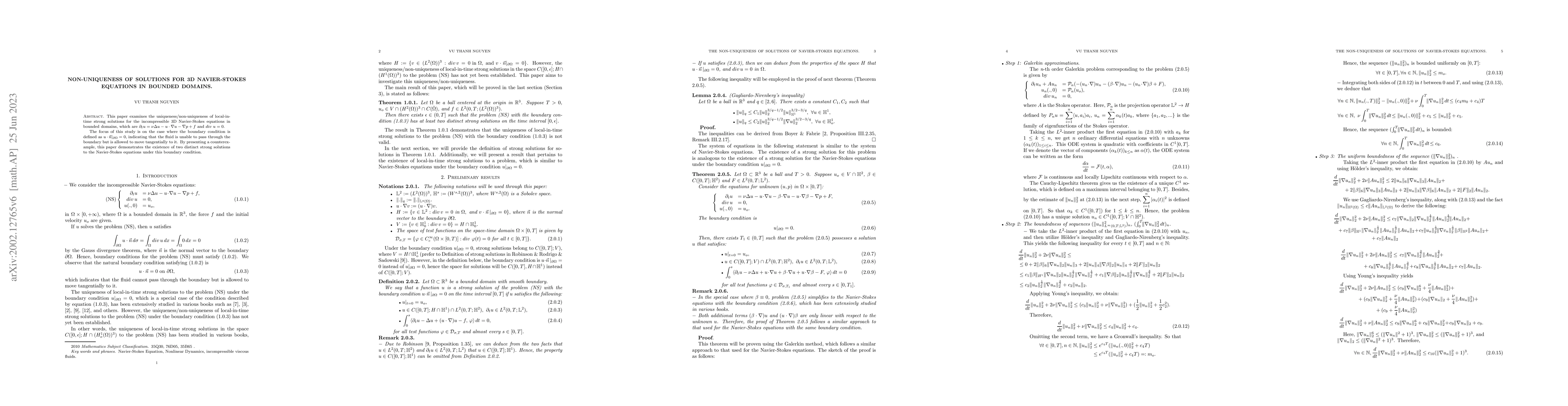Thumbnail for Non-uniqueness of solutions for 3D Navier-Stokes equations in bounded
  domains