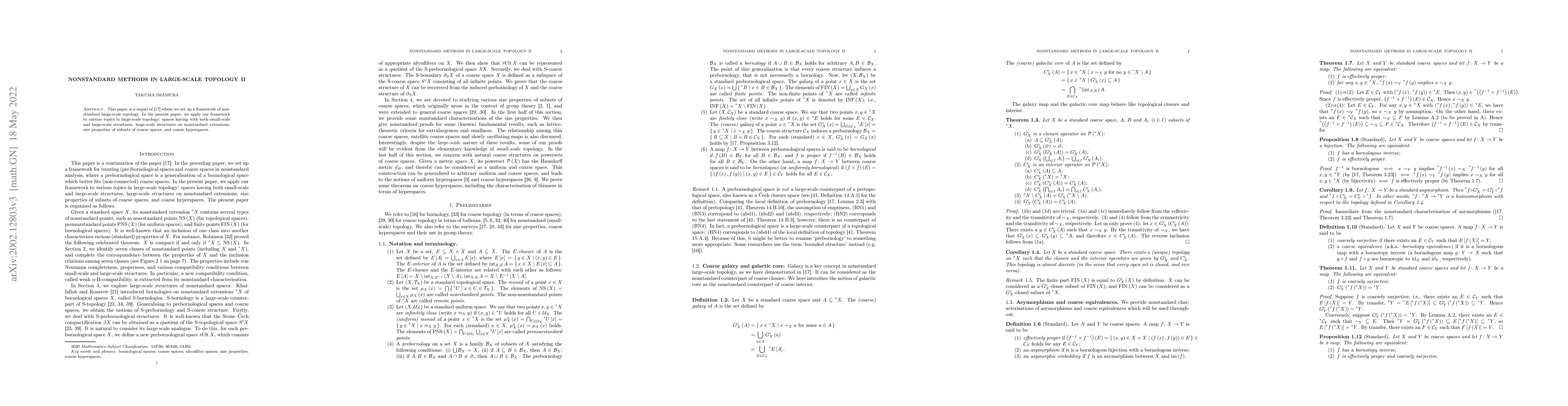 Thumbnail for Nonstandard methods in large-scale topology II