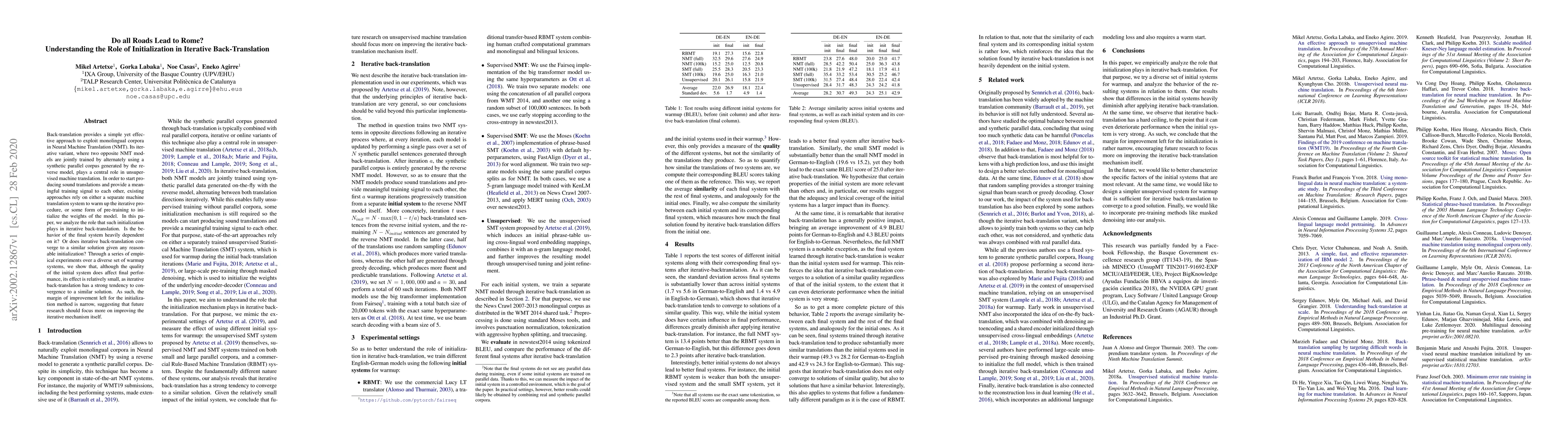 Thumbnail for Do all Roads Lead to Rome? Understanding the Role of Initialization in
  Iterative Back-Translation