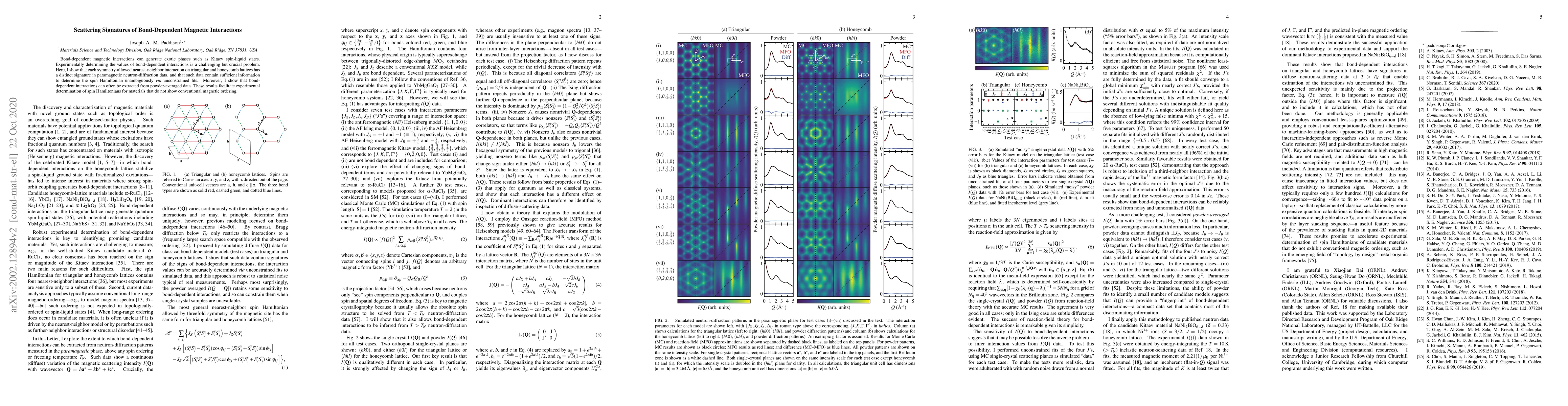 Thumbnail for Scattering Signatures of Bond-Dependent Magnetic Interactions