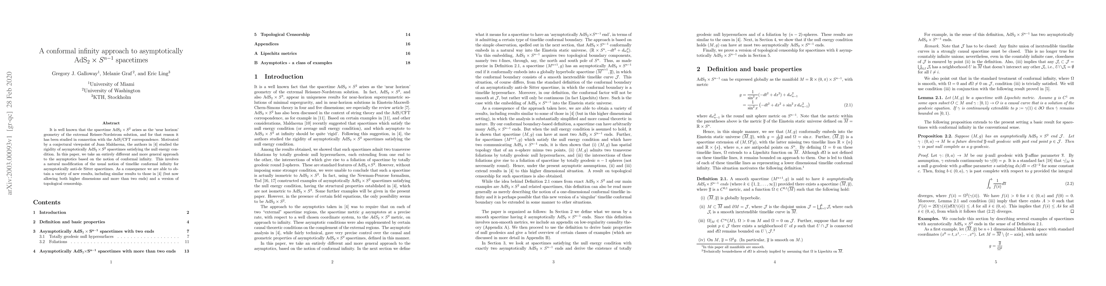 Thumbnail for A conformal infinity approach to asymptotically $\text{AdS}_2\times
  S^{n-1}$ spacetimes