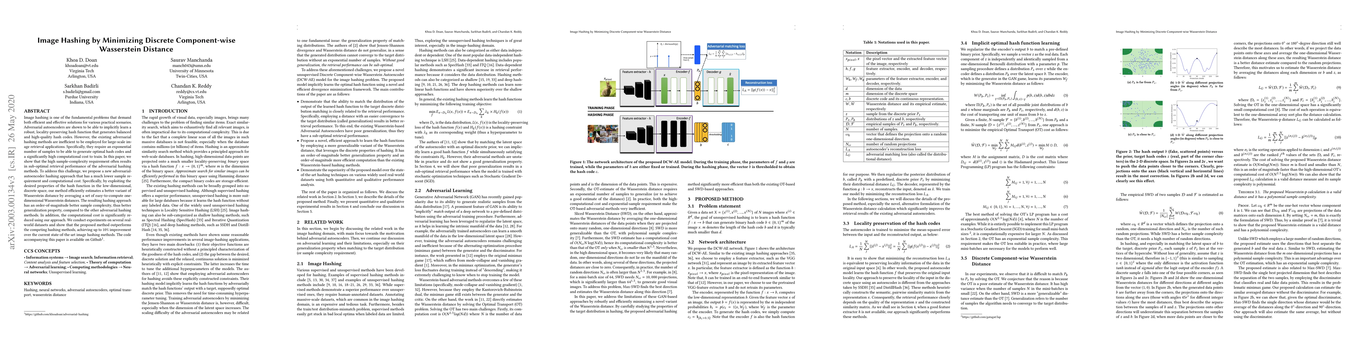 Thumbnail for Image Hashing by Minimizing Discrete Component-wise Wasserstein Distance