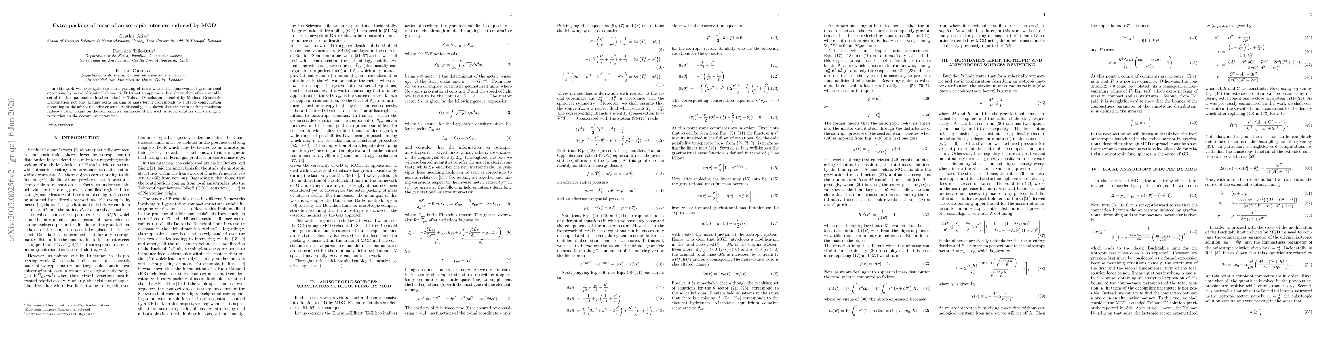 Thumbnail for Extra packing of mass of anisotropic interiors induced by MGD