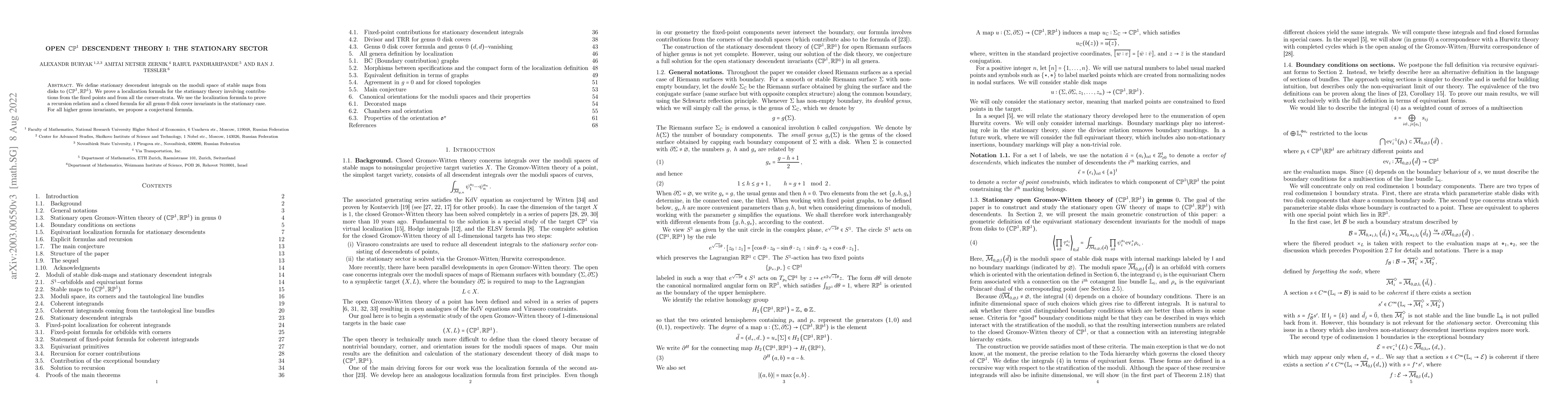 Thumbnail for Open $\mathbb{CP}^1$ descendent theory I: The stationary sector