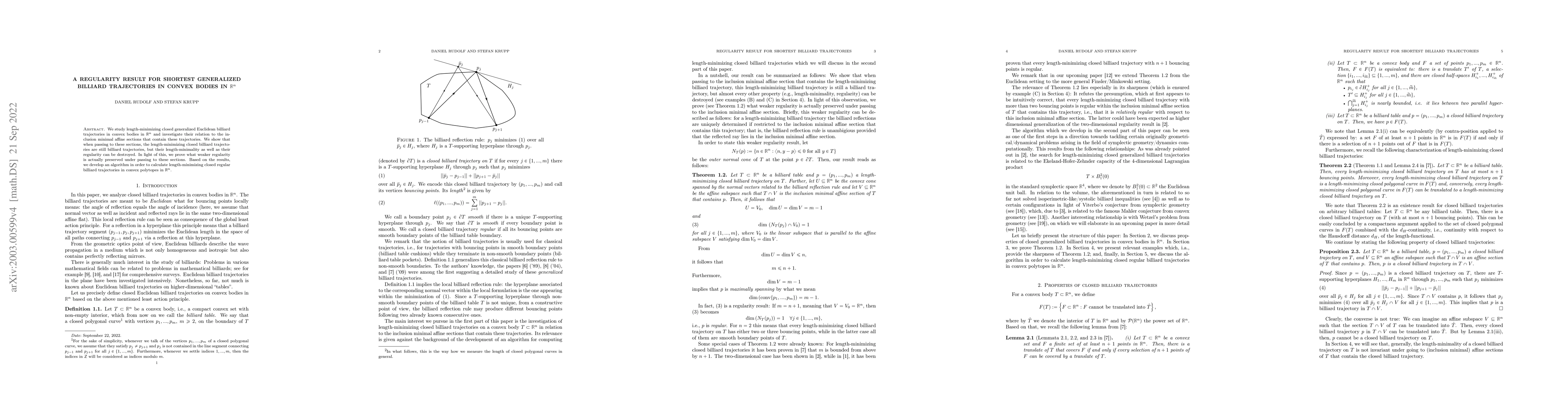 Thumbnail for A regularity result for shortest generalized billiard trajectories in
  convex bodies in $\mathbb{R}^n$