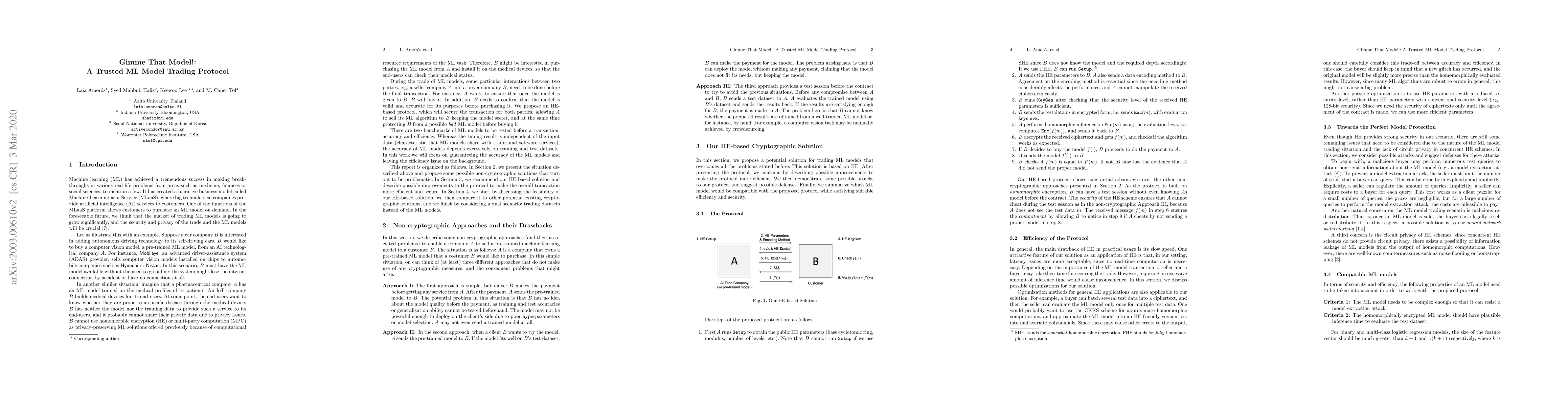 Thumbnail for Gimme That Model!: A Trusted ML Model Trading Protocol