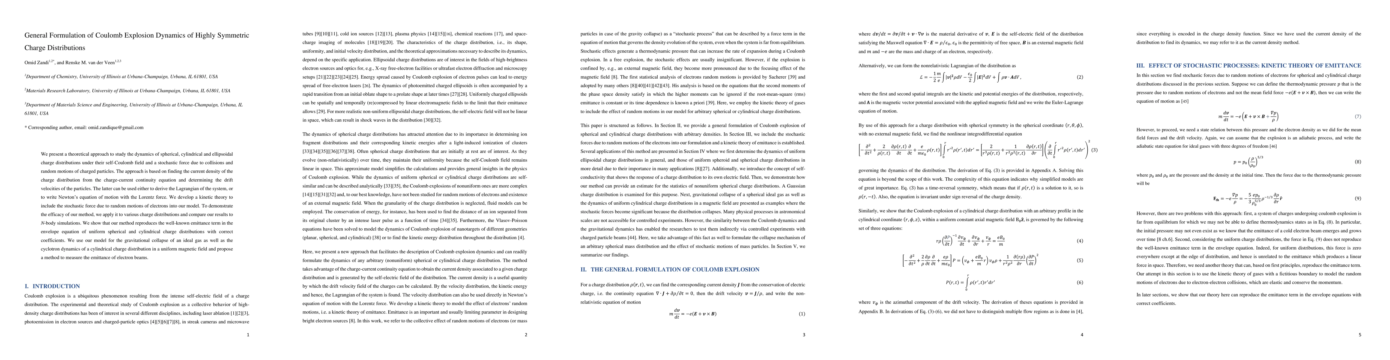 Thumbnail for General Formulation of Coulomb Explosion Dynamics of Highly Symmetric
  Charge Distributions