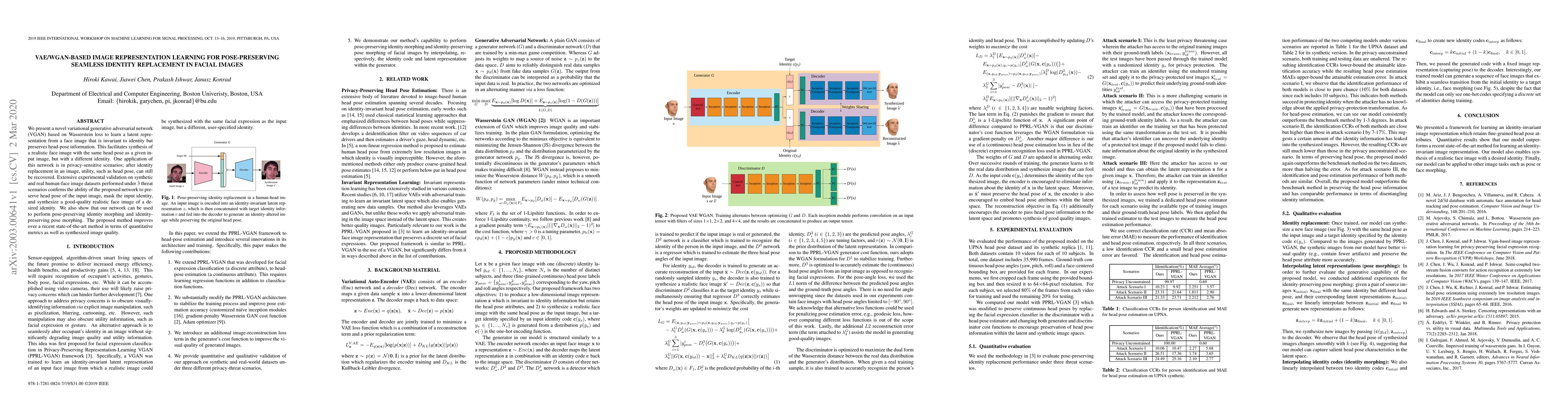 Thumbnail for VAE/WGAN-Based Image Representation Learning For Pose-Preserving
  Seamless Identity Replacement In Facial Images