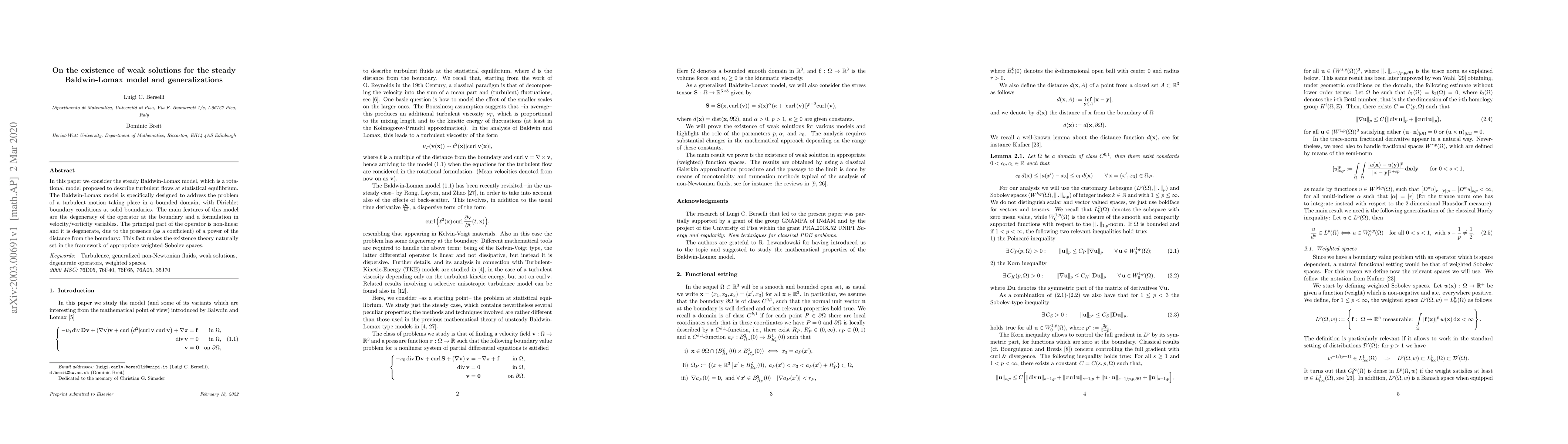 Thumbnail for On the existence of weak solutions for the steady Baldwin-Lomax model
  and generalizations