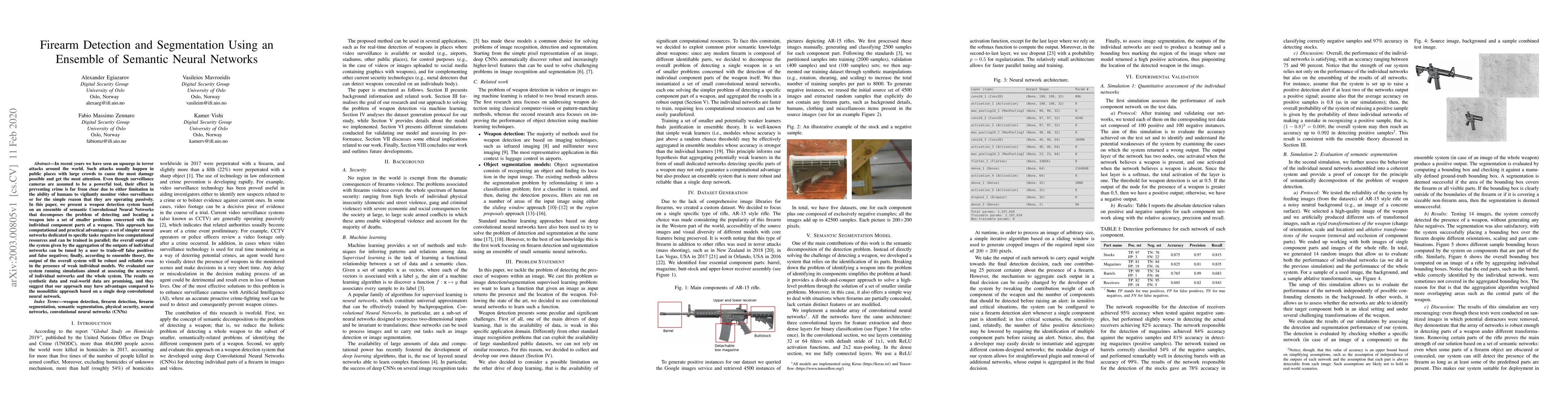 Thumbnail for Firearm Detection and Segmentation Using an Ensemble of Semantic Neural
  Networks