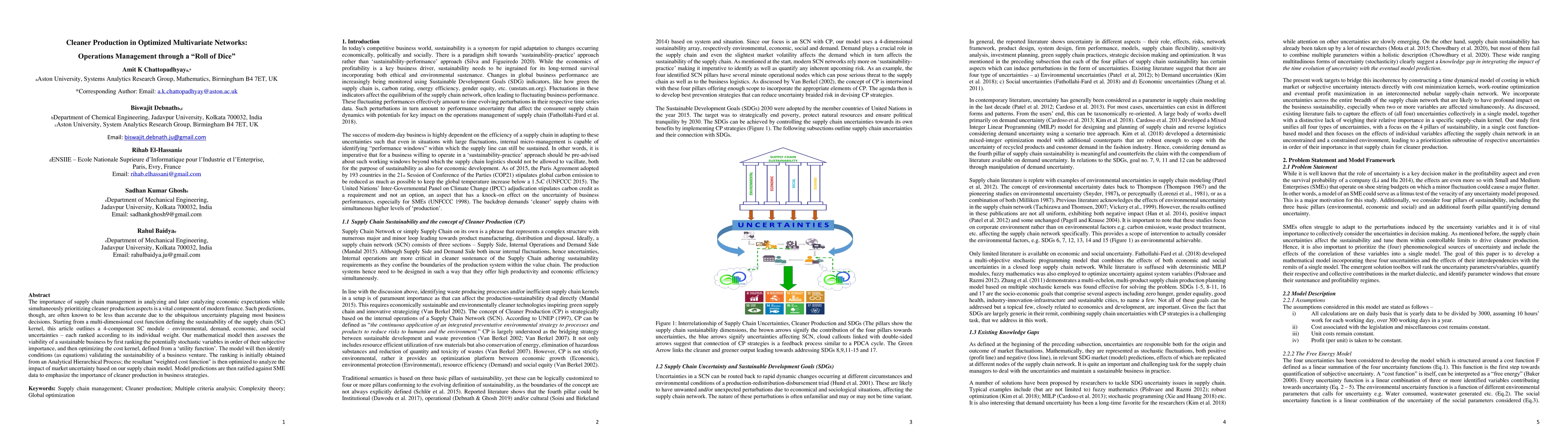 Thumbnail for Cleaner Production in Optimized Multivariate Networks: Operations
  Management through a Roll of Dice